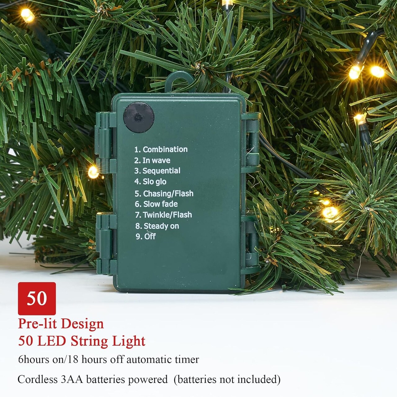 Small Christmas Tree 2ft Prelit Battery Operated Timer Lighted Artificial Green Mini Xmas Pine Trees Decorations